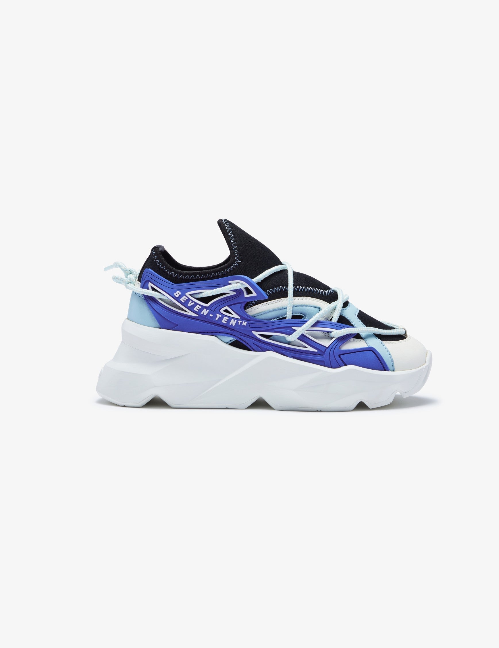 743 Hydra Blue & White Chunky Sneakers - The Grand Sale