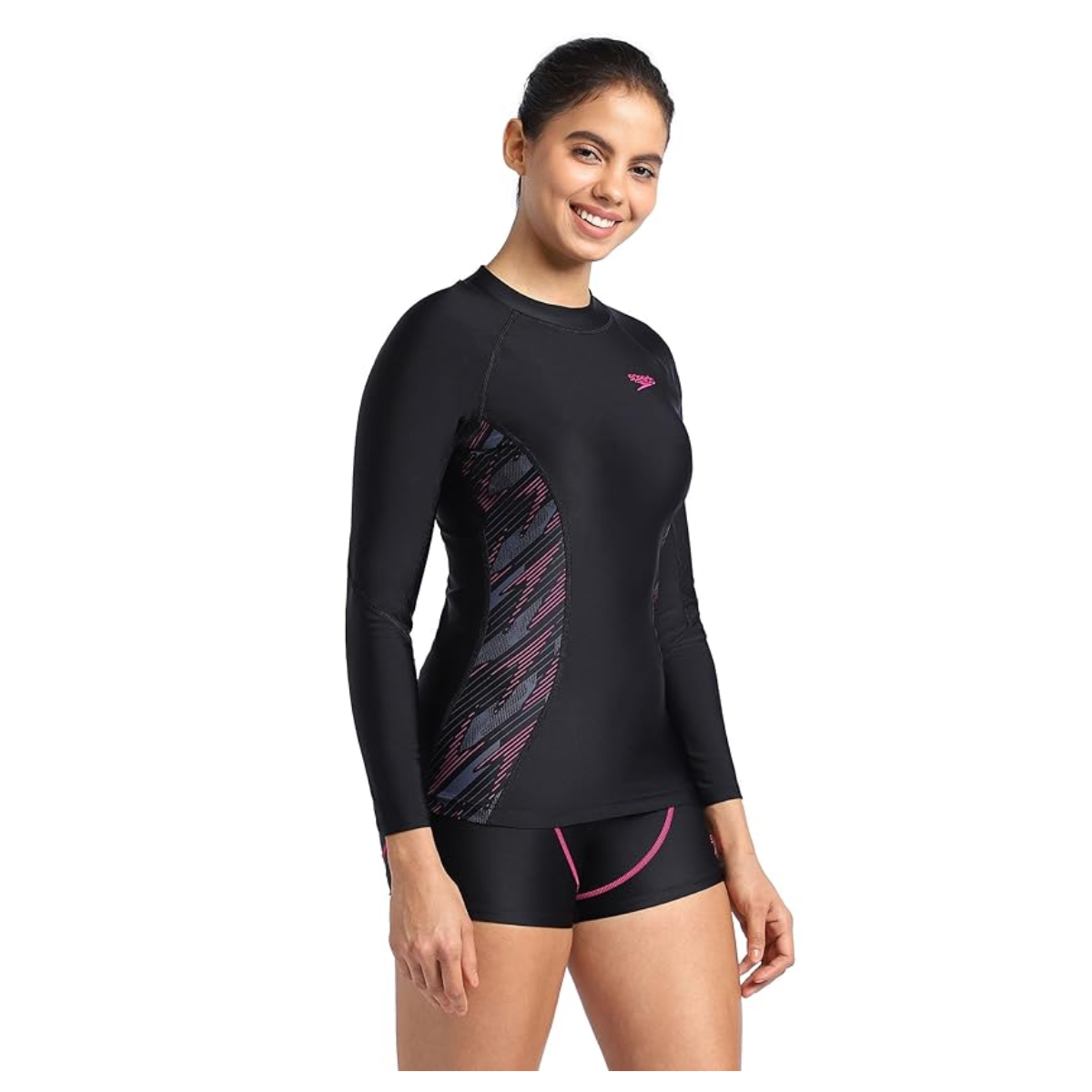 Speedo AF Hypboom Long Sleeve Rash Top Swimming Costume Female