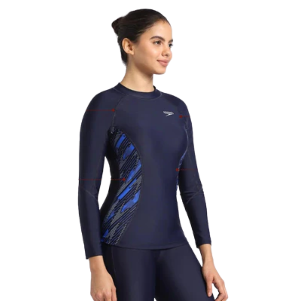 Speedo AF Hypboom Long Sleeve Rash Top Swimming Costume Female